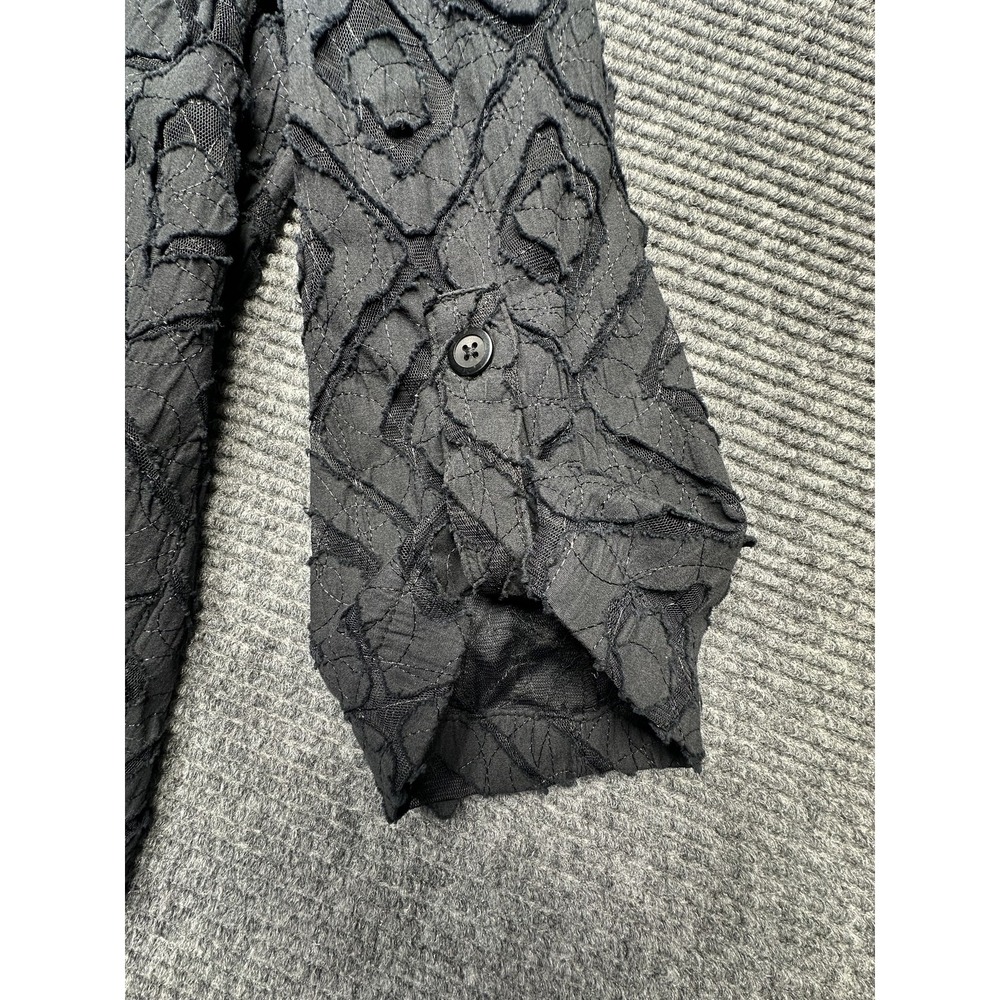Alfred Dunner Shirt Womens 14 Textured Sheer Button Up Long Sleeve Blouse Top - Picture 10 of 11